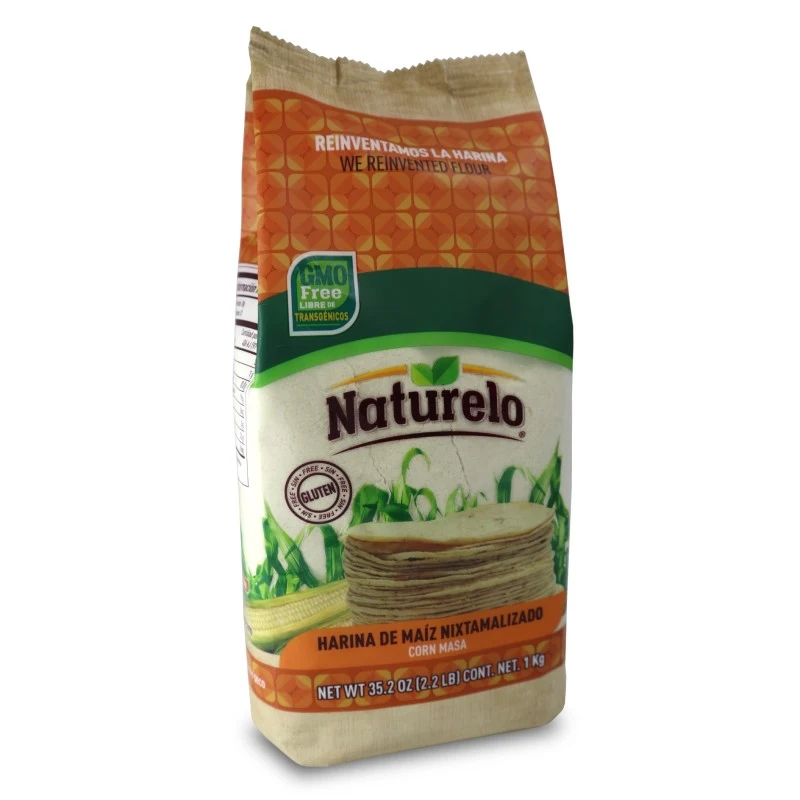 Paquet de farine de maïs blanc nixtamalisé Naturelo